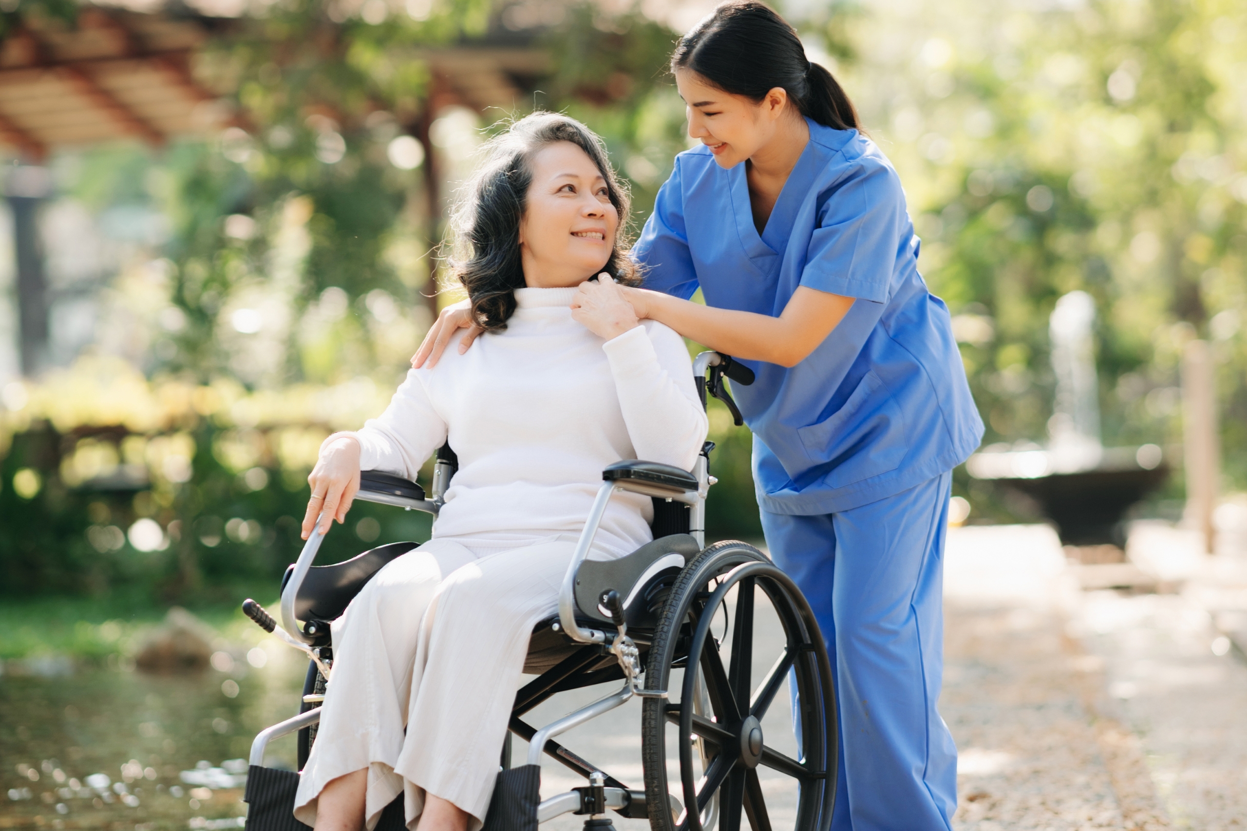 old woman and nurse