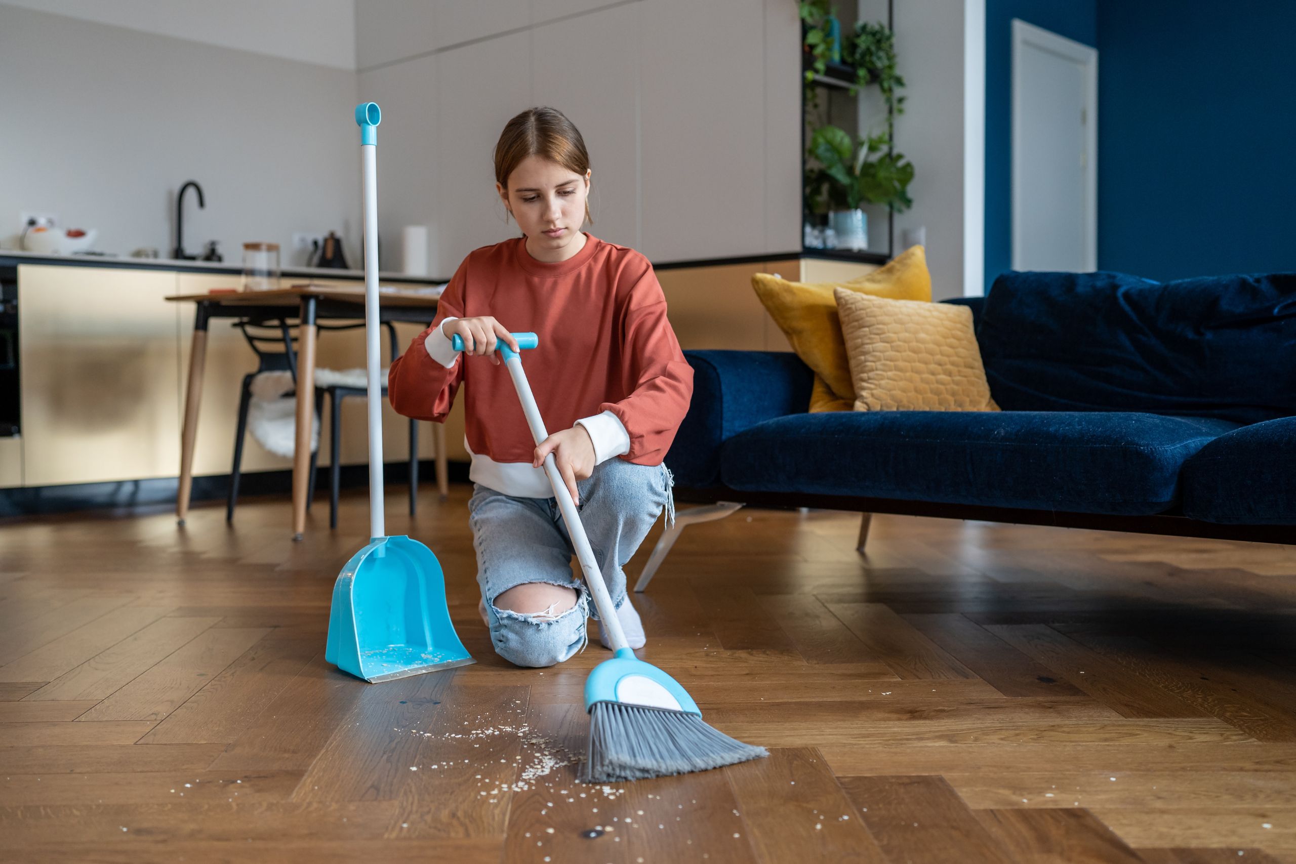 woman cleaning