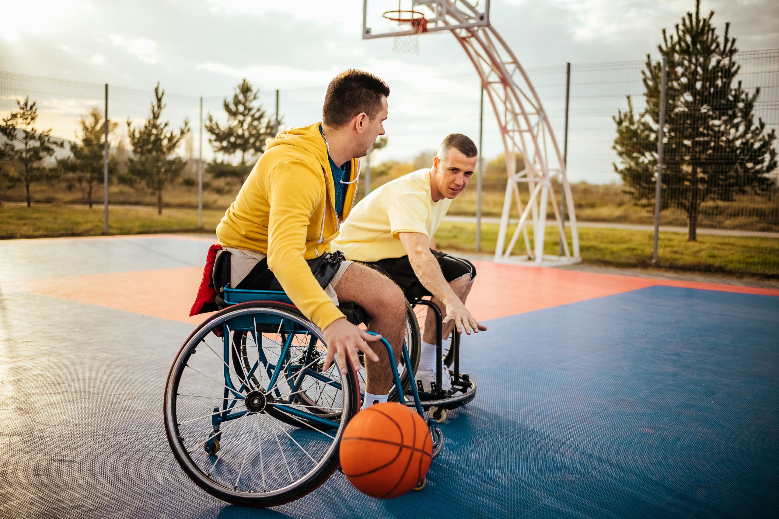 playing basketball