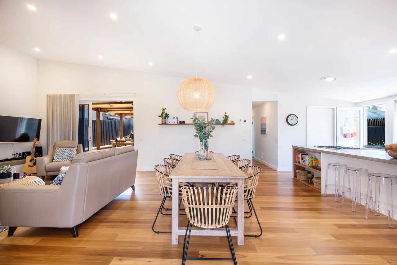 living room with dining table