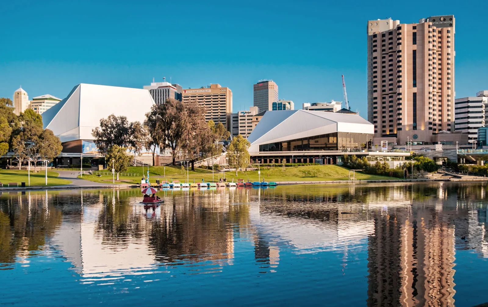 south australia lake with boat